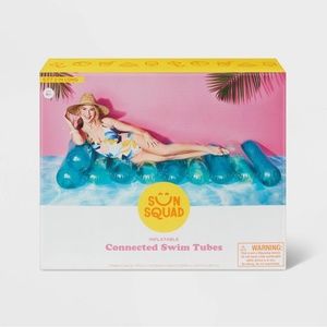 Blue Swim Tube Floatie Raft-Two-Toned Lounge Blue - Sun Squad™